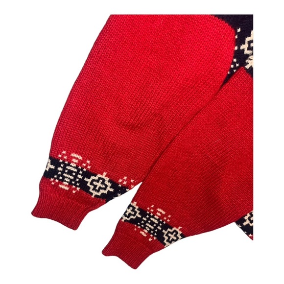 Vintage Hunting Horn Exclusively J. Riggings 100% Shetland Wool Red Crewneck - Picture 7 of 8